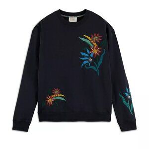 Scotch & Soda Men's oversized Embroidered Floral Sweatshirt